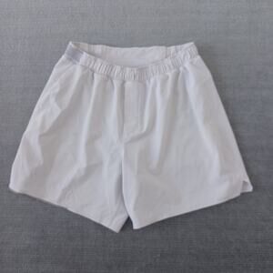 Lululemon Pace Breaker Shorts Mens L White Lined 6" Inseam Stretch Athletic Gym